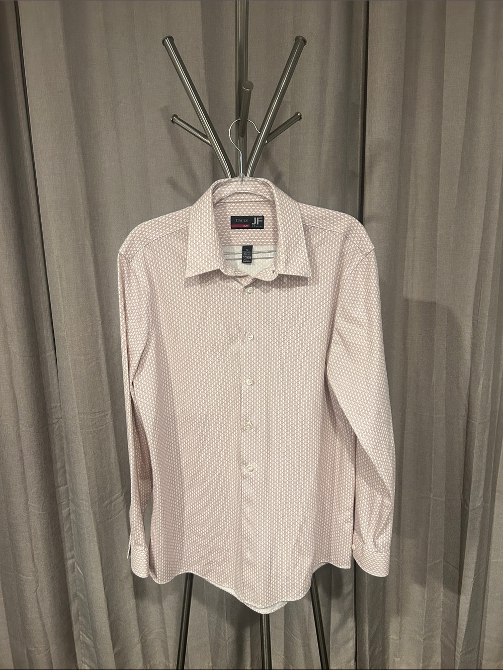 jf j.ferrar Men's Light Pink Micro Dot Dress Shirt